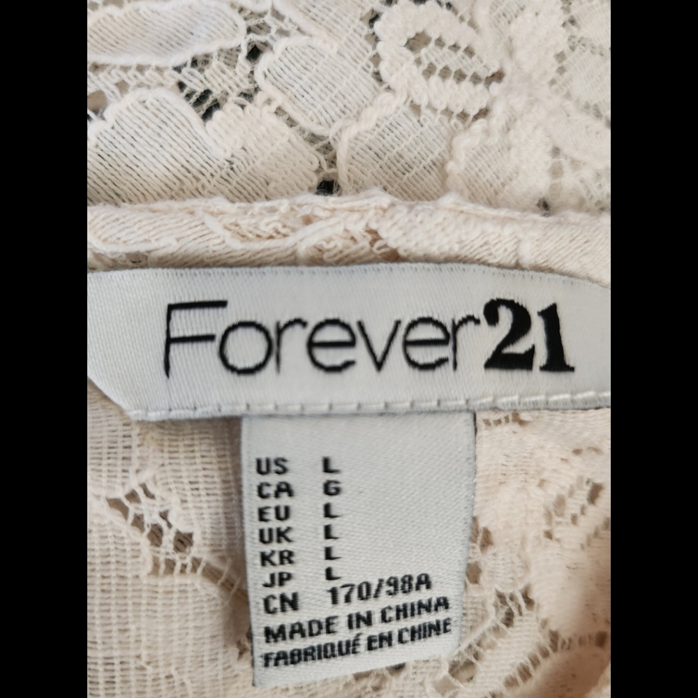 FOREVER 21 CREAM KNIT LACE TOP BRAND NEW SIZE L - Picture 4 of 6